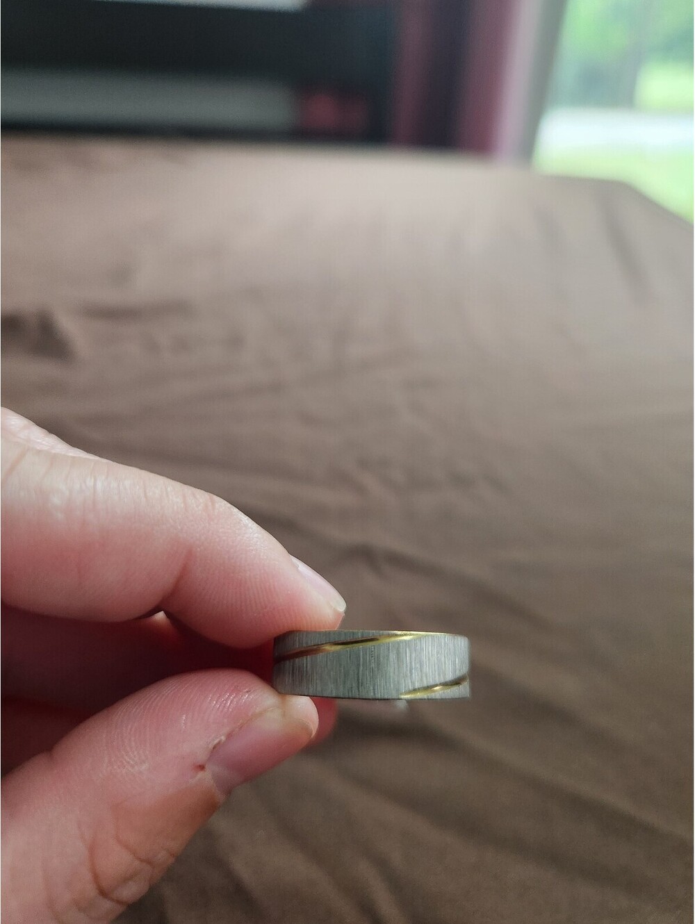 Two-Tone Stainless Steel Ring Size 21